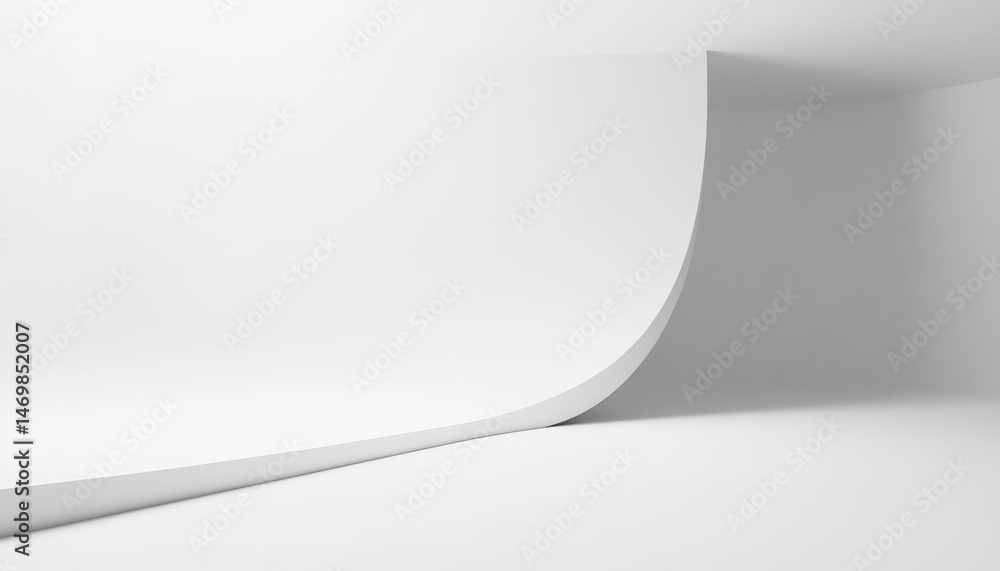 Poster white paper curve abstract background minimalist design