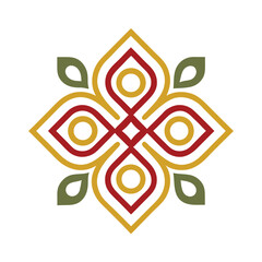 Geometric Floral Vector Design Logo.