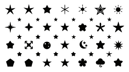 Stylized shooting stars line icons designed as minimal vector pictograms ideal for UI UX web design infographics celestial themes and night sky illustrations