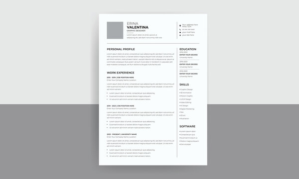 Professional CV, Resume design for freelance and journalist, minimal job cv design	 - Powered by Adobe