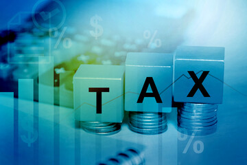 Tax payment concept; financial management; tax calculate for deduction 