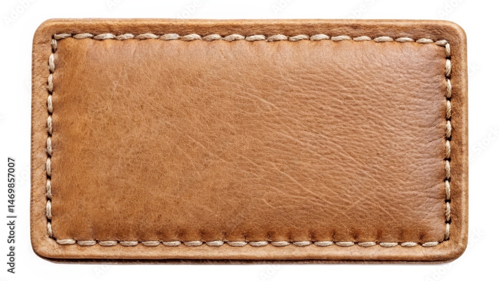 Poster High-quality stitched leather patch, ideal for adding a touch of rustic elegance to various designs and projects