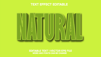 natural text effect vector editable