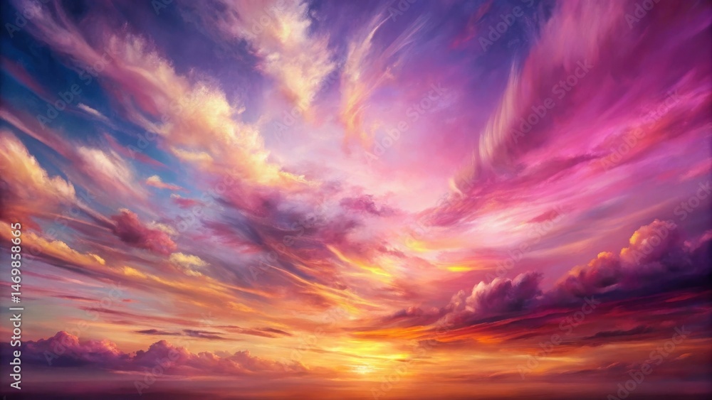 Poster serene sunset a vivid display of color and light in the heavens
