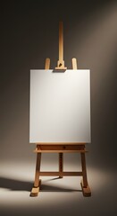 Pure Potential—Easel Holding a Blank Art Canvas for Sketching