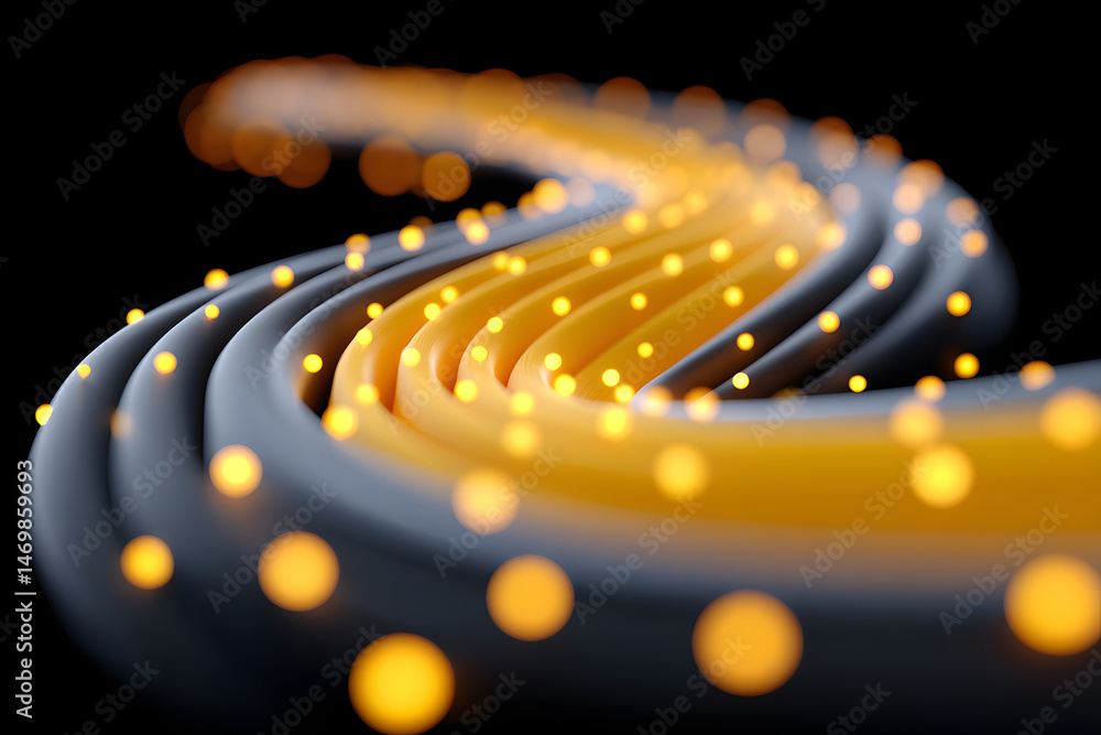 Poster abstract light three-dimensional luminous particles technology sense kv main visual background