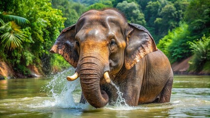 Fototapeta premium elephant in water