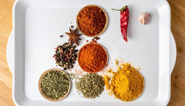 Exploring exotic spices culinary kitchen food photography vibrant environment top-down view flavorful concepts