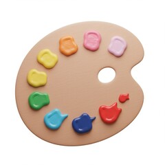 Fototapeta premium Artist's Palette with Vibrant Paint Colors