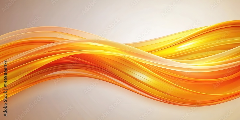Poster abstract golden waves fluid dynamic design with a smooth, elegant, and luxurious flowing pattern