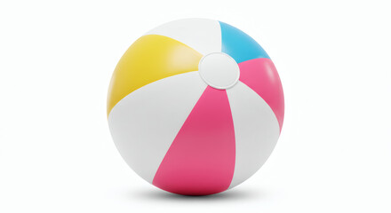 Vibrant Pink Yellow and Blue Beach Ball Summer Fun