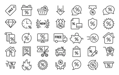 Discount icons representing deals  savings
