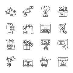 Discounts and sales icons arrangement