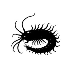 Stylized Monochrome Depiction of a Curious Invertebrate Silhouette Illustration