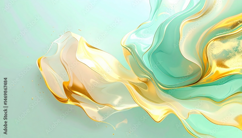 Poster flowing abstract art digital space visual content soft colors aerial perspective fluid concept for r