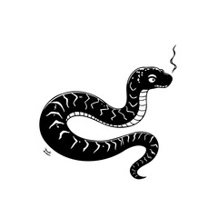 Stylized reptile illustration showcasing distinctive scale patterns and tongue gesture