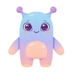 Obraz premium Cute Pastel Alien Monster Illustration