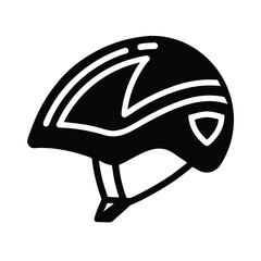 Bicycle Helmet Safety Vector Silhouette