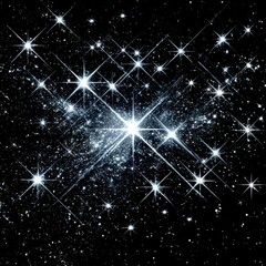 Obraz premium A Sparkling Galaxy: Abstract Image of Stars and Cosmic Dust Against a Deep Black Sky