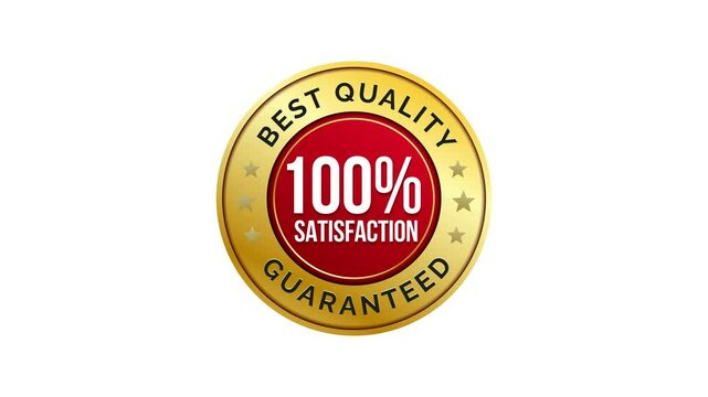 100 Percent Guarantee Label Isolated on white and green screen background