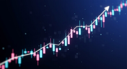 Blue Upward Candlestick