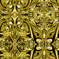 seamless pattern grunge yellow black psychedelic unique liquid