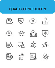 Quality control set of web icons in line style
