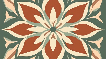 Ornate Floral Tile Pattern Design.