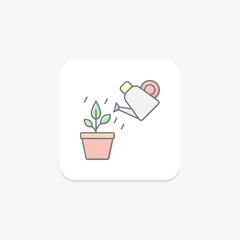 Morning Watering, vector, pixel perfect, illustrator file