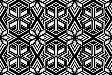 color Seamless black and white geometric pattern background