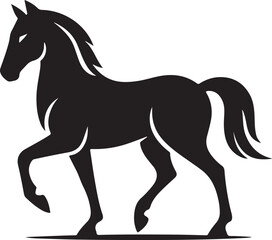 Minimal Horse Vector Silhouette Design