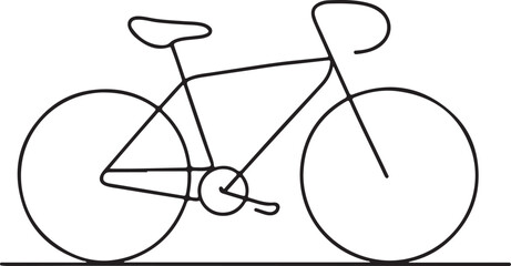 Bicycle Outline Art Vector Illustration