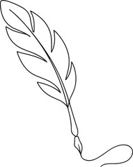 Feather Pen Line Drawing Minimal Design