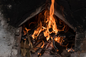 fire in the fireplace