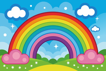 rainbow in the sky background