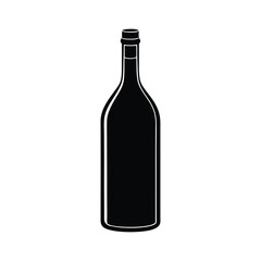 Wine Bottle Elegant Dining Vector Silhouette