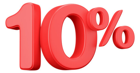 3D Red 10 Percent Off Sale Discount