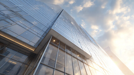 Modern Glass Facade Closeup