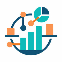 Data Analysis outline icon on white background
