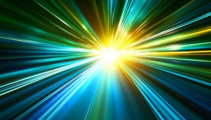 Obraz premium Fast-moving light rays converge to a central point