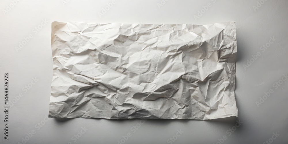 Poster A Textured Surface of a Crumpled Sheet of Paper, Ideal for Backgrounds and Design Elements