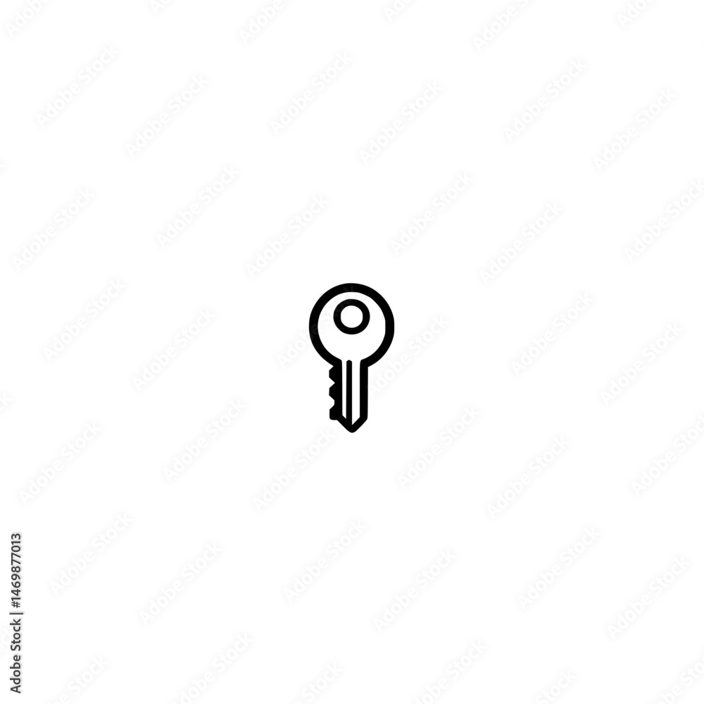 Poster vector icon of a key symbol representing security and access