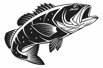 grouper sihouette black vector