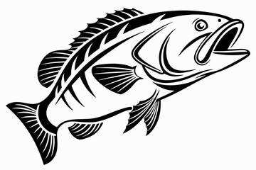 grouper sihouette black vector