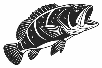 grouper sihouette black vector