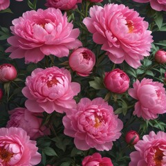 Vibrant pink peony and rose arrangement  Perfect for design projects , arrangement, gift, bright