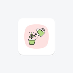 Morning Watering, vector, pixel perfect, illustrator file