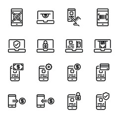 Iconography depicting online transactions securely