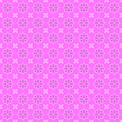 Seamless geometric floral ornament pattern in pink color, Islamic ethnic style, mandala-inspired decorative vector background for wallpaper, textile, packaging, EPS format