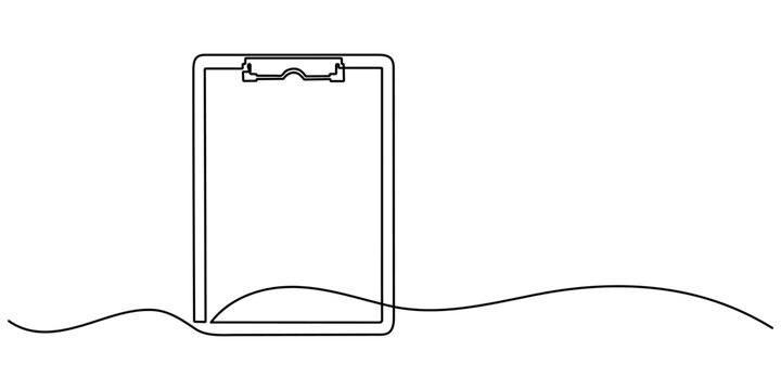 recommend clip art: Continuous line drawing of clipboard. Growth graph icon business, bar chart, object one line, single line art, Hand drawn Symbol vector illustration. Editable stroke.